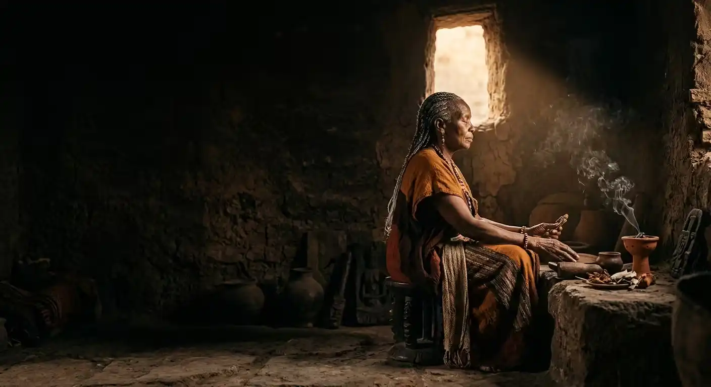 Imagens do sagrado templo e elementos rituais da congregação filosófica e religiosa Nome do Site